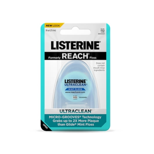 Johnson & Johnson 523521300 Reach Listerine Ultra Clean Dental Floss Mint 30 Yards Johnson & Johnson 523521300 Reach Listerine Ultra Clean Dental Floss Mint 30 Yards